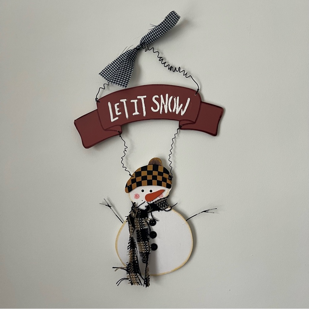 Let It Snow Snowman Wall Hanging Decoration